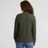 Women's Long Sleeve Waffle Shawl Collar Henley, Back