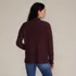 Women's Long Sleeve Waffle Shawl Collar Henley, Back