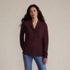 Women's Long Sleeve Waffle Shawl Collar Henley