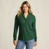 Women's Long Sleeve Waffle Shawl Collar Henley, Front