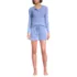 Women's Petite Brushed Cozy Waffle 2 Piece Pajama Set - Long Sleeve Top and Shorts, Front