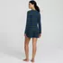 Women's Brushed Cozy Waffle 2 Piece Pajama Set - Long Sleeve Top and Shorts, Back