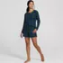 Women's Brushed Cozy Waffle 2 Piece Pajama Set - Long Sleeve Top and Shorts, Front