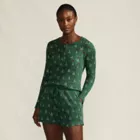 Women's Brushed Cozy Waffle 2 Piece Pajama Set - Long Sleeve Top and Shorts