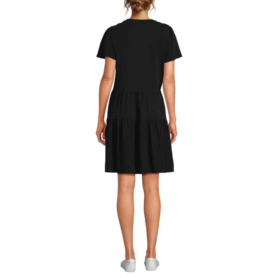 Women's Cotton Jersey Tiered Mini Dress view 1