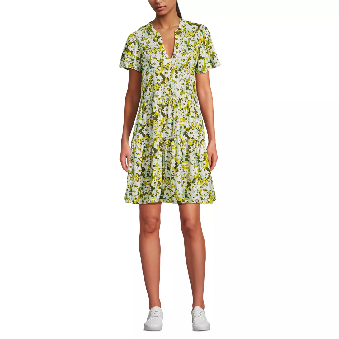 Women's Cotton Jersey Tiered Mini Dress