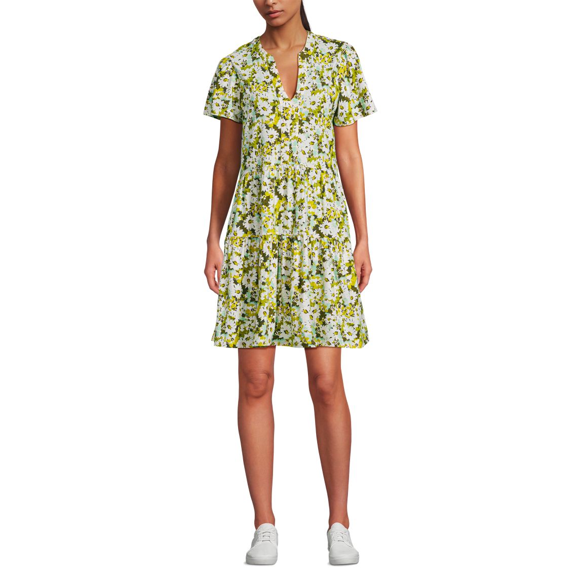 Women's Cotton Jersey Tiered Mini Dress