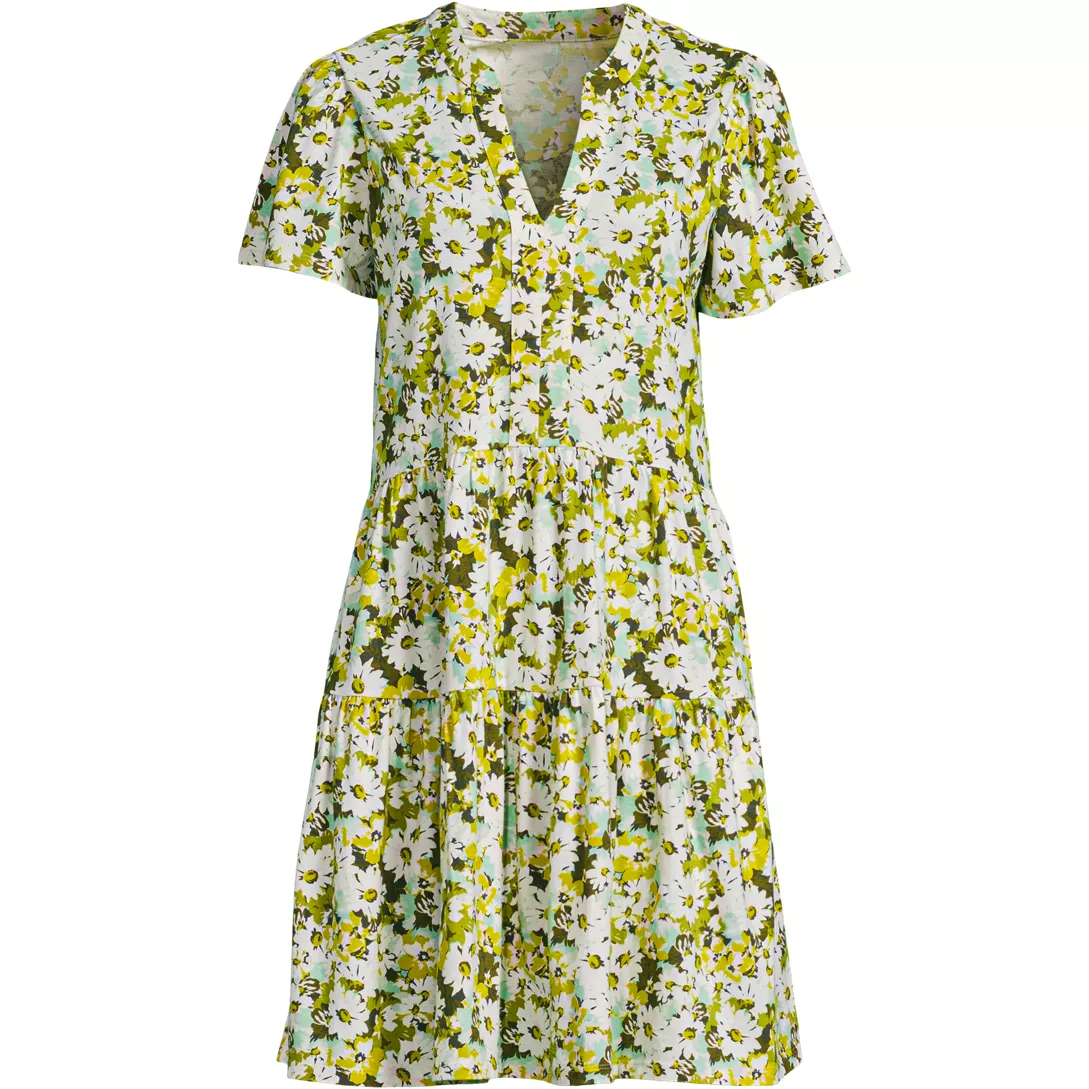 Women's Cotton Jersey Tiered Mini Dress