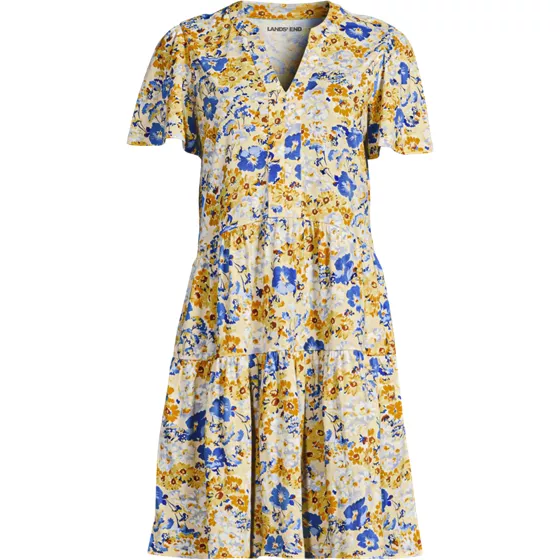 Women's Plus Size Cotton Jersey Tiered Mini Dress - primary