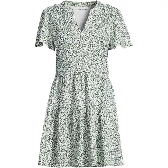Women's Cotton Jersey Tiered Mini Dress - primary