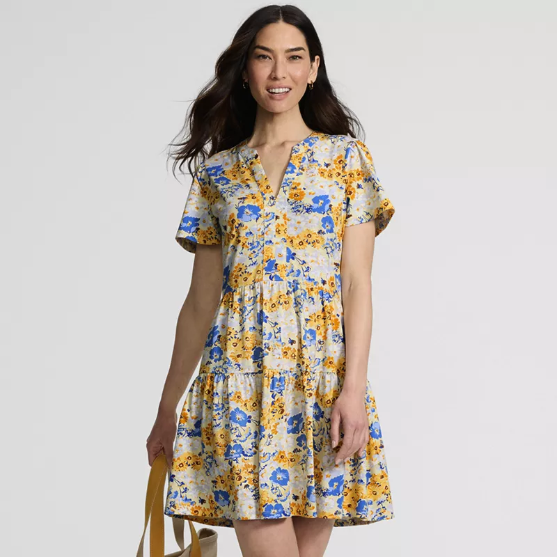 Women's Cotton Jersey Tiered Mini Dress, alternative image