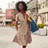 Women's Cotton Jersey Tiered Mini Dress, alternative image