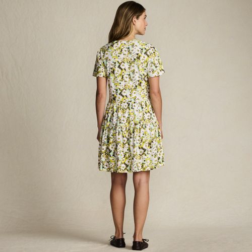 Women's Cotton Jersey Tiered Mini Dress, Back