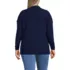 Women's Plus Size Long Sleeve Waffle Shawl Collar Henley, Back