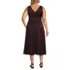 Women's Plus Size Satin Sleeveless Lace Detail Dress, Back