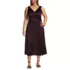 Women's Plus Size Satin Sleeveless Lace Detail Dress, Front