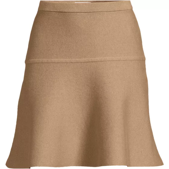 Women's Fine Gauge Cotton Sweater Above the Knee Circle Skirt - primary