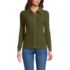 Women's Long Sleeve Waffle Collared Shacket, Front