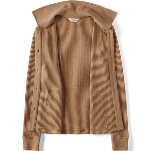 Lands' End Baumwollmix-jacke Im Waffelstrick, Damen, Größe:32-34 Regular, Braun, Baumwoll-mischung/polyester-mischung, By Lands' End 