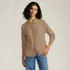Women's Petite Long Sleeve Waffle Collared Shacket, alternative image
