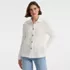 Women's Long Sleeve Waffle Collared Shacket, Front