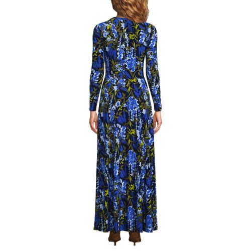 Women's Silky Knit Ruched Maxi Dress, Back