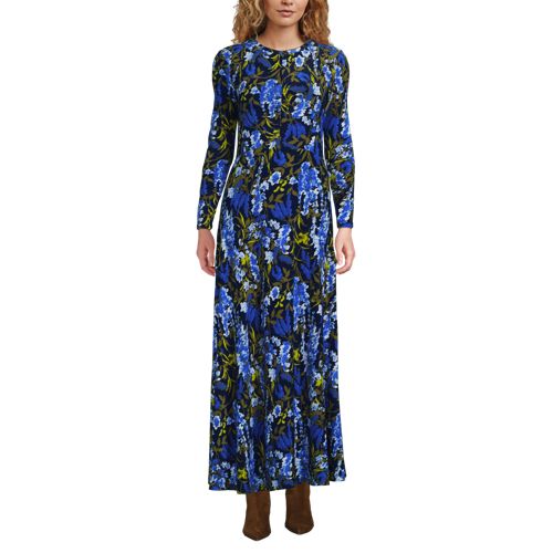Women's Silky Knit Ruched Maxi Dress, Front