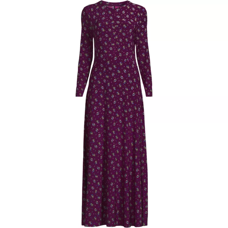 Women's Silky Knit Ruched Maxi Dress, Front