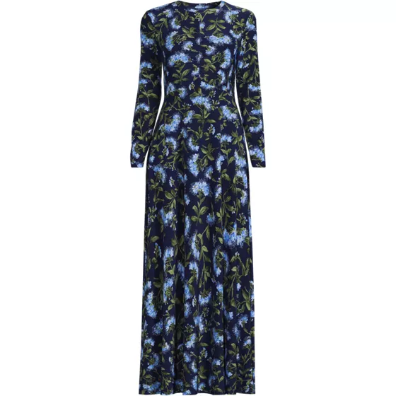 Women's Plus Size Silky Knit Ruched Maxi Dress - primary
