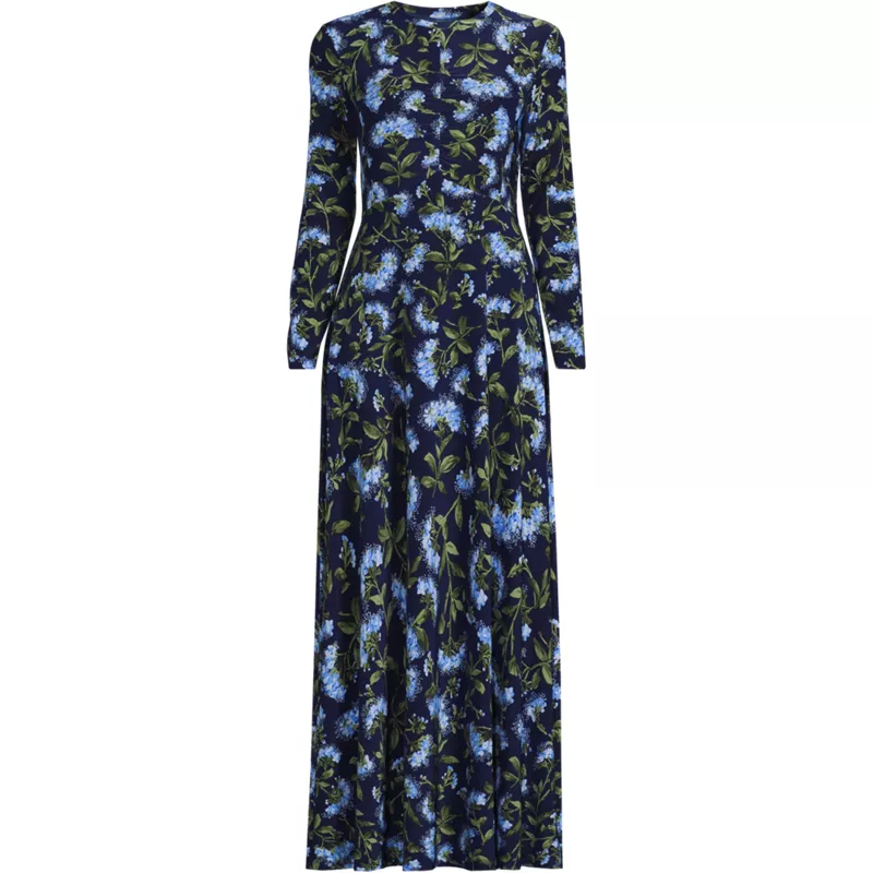 Women's Plus Size Silky Knit Ruched Maxi Dress, Front