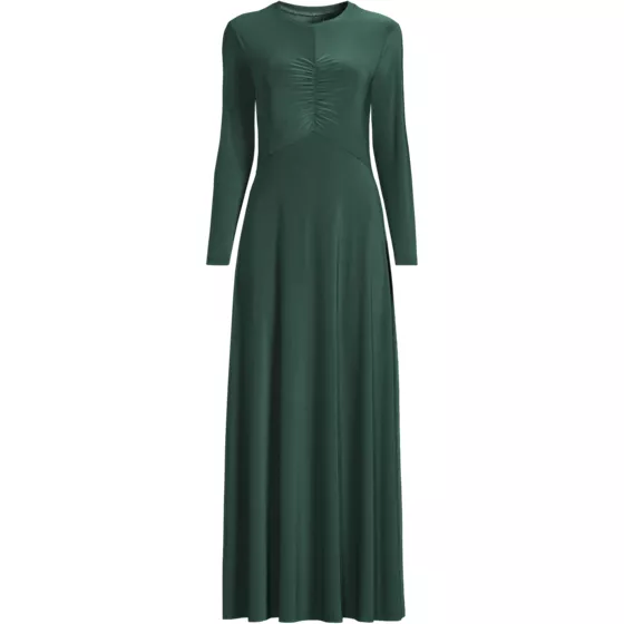 Women's Silky Knit Ruched Maxi Dress - primary