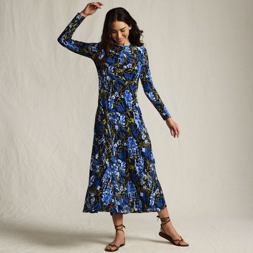 Women's Silky Knit Ruched Maxi Dress, alternative image