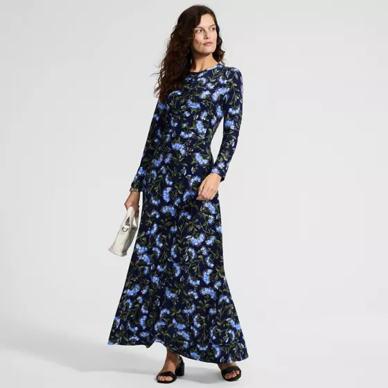 Women's Silky Knit Ruched Maxi Dress - primary