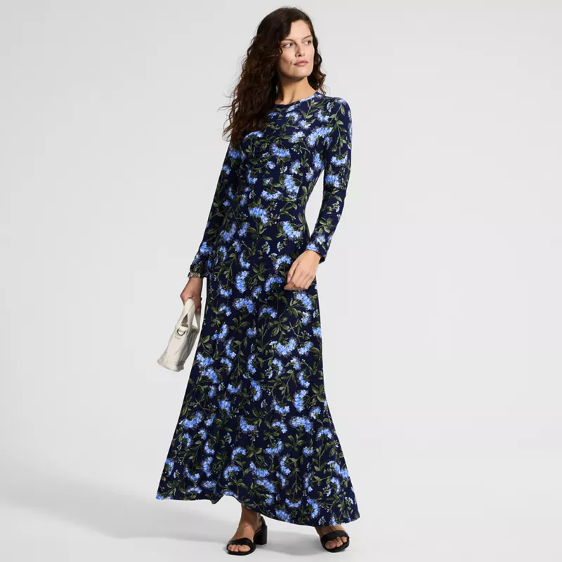 Women's Silky Knit Ruched Maxi Dress, alternative image