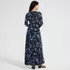 Women's Silky Knit Ruched Maxi Dress, Back