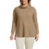 Women's Plus Size Long Sleeve Waffle Cowl Neck Tunic, Front