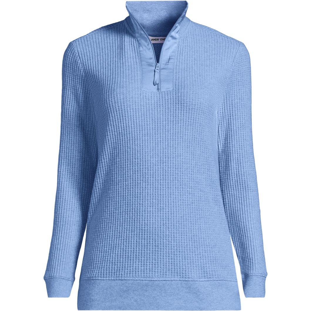 Women's Long Sleeve Waffle Quarter Zip Pullover