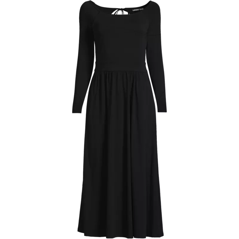 Women's Cotton Modal Off Shoulder Midi Dress, Front