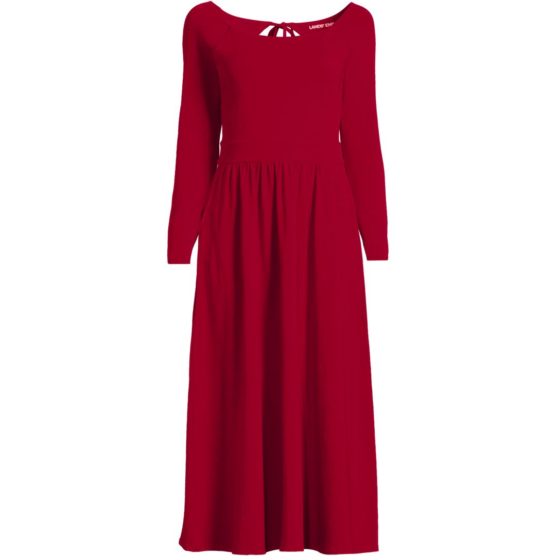 Women's Cotton Modal Off Shoulder Midi Dress