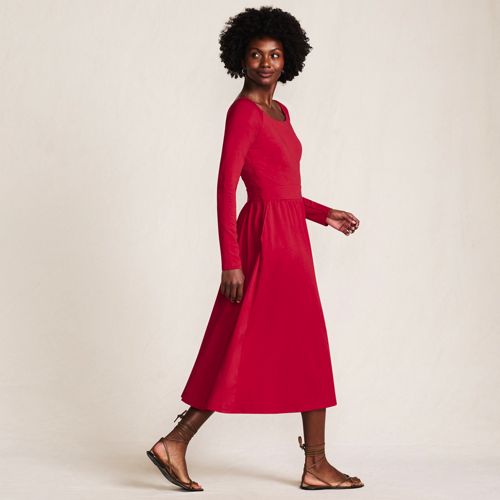 Women's Pinwale Cord Smocked Sleeve Maxi Dress