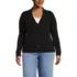 Women's Plus Size Drifter Ribbed Collared Blazer Sweater, Front