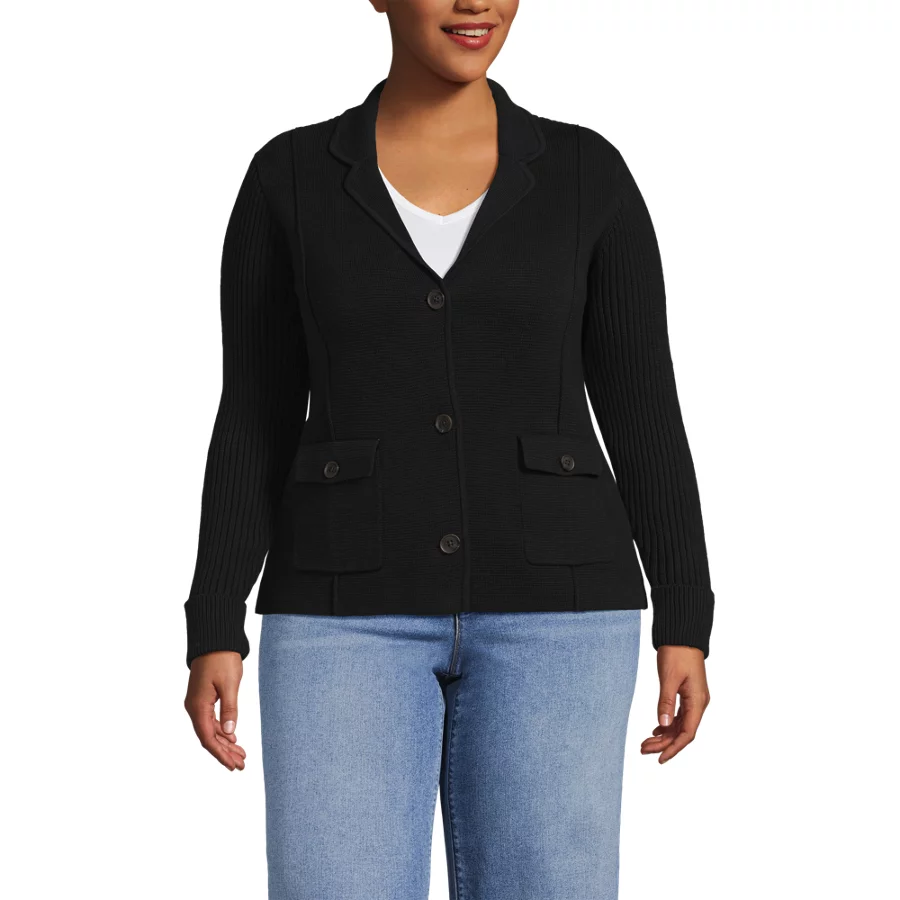 Women's Drifter Ribbed Collared Blazer Sweater view 1