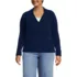 Women's Plus Size Drifter Ribbed Collared Blazer Sweater, Front