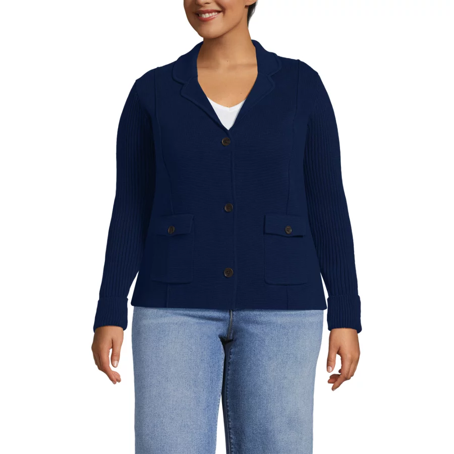 Women's Drifter Ribbed Collared Blazer Sweater