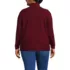 Women's Plus Size Long Sleeve Waffle Quarter Zip Pullover, Back