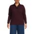 Women's Plus Size Long Sleeve Waffle Quarter Zip Pullover, Front