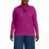 Women's Plus Size Long Sleeve Waffle Quarter Zip Pullover, Front