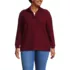Women's Plus Size Long Sleeve Waffle Quarter Zip Pullover, Front