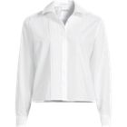 Women's Boxy Cropped No Iron Pintuck Shirt