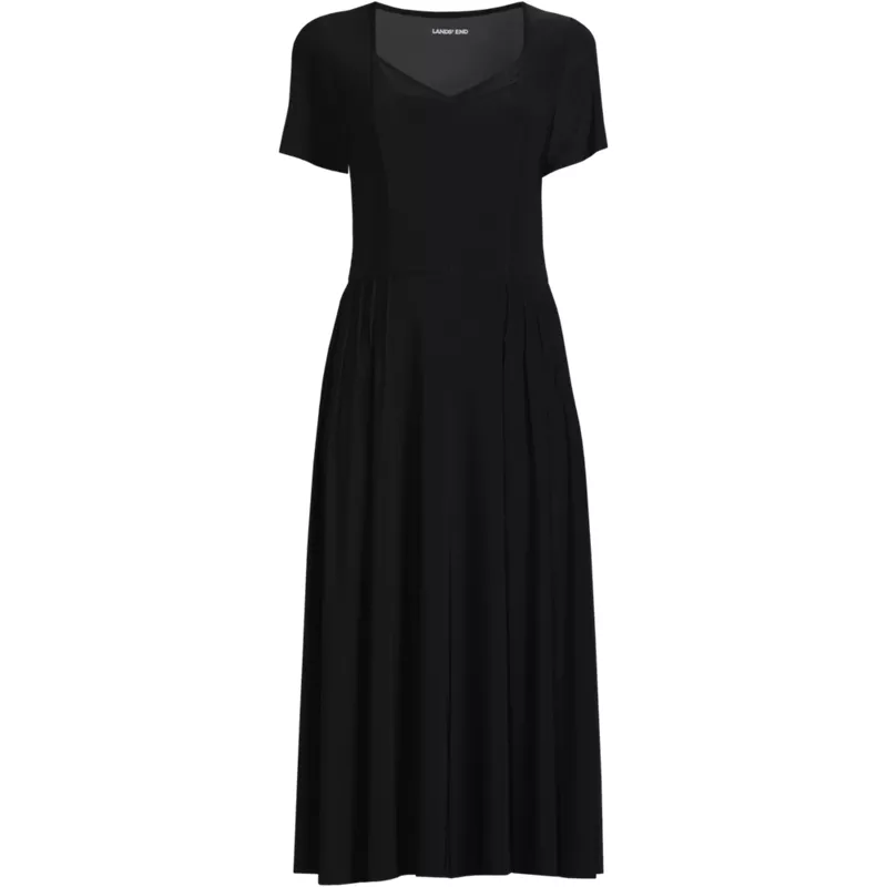 Women's Silky Knit Sweetheart Midi Dress, Front